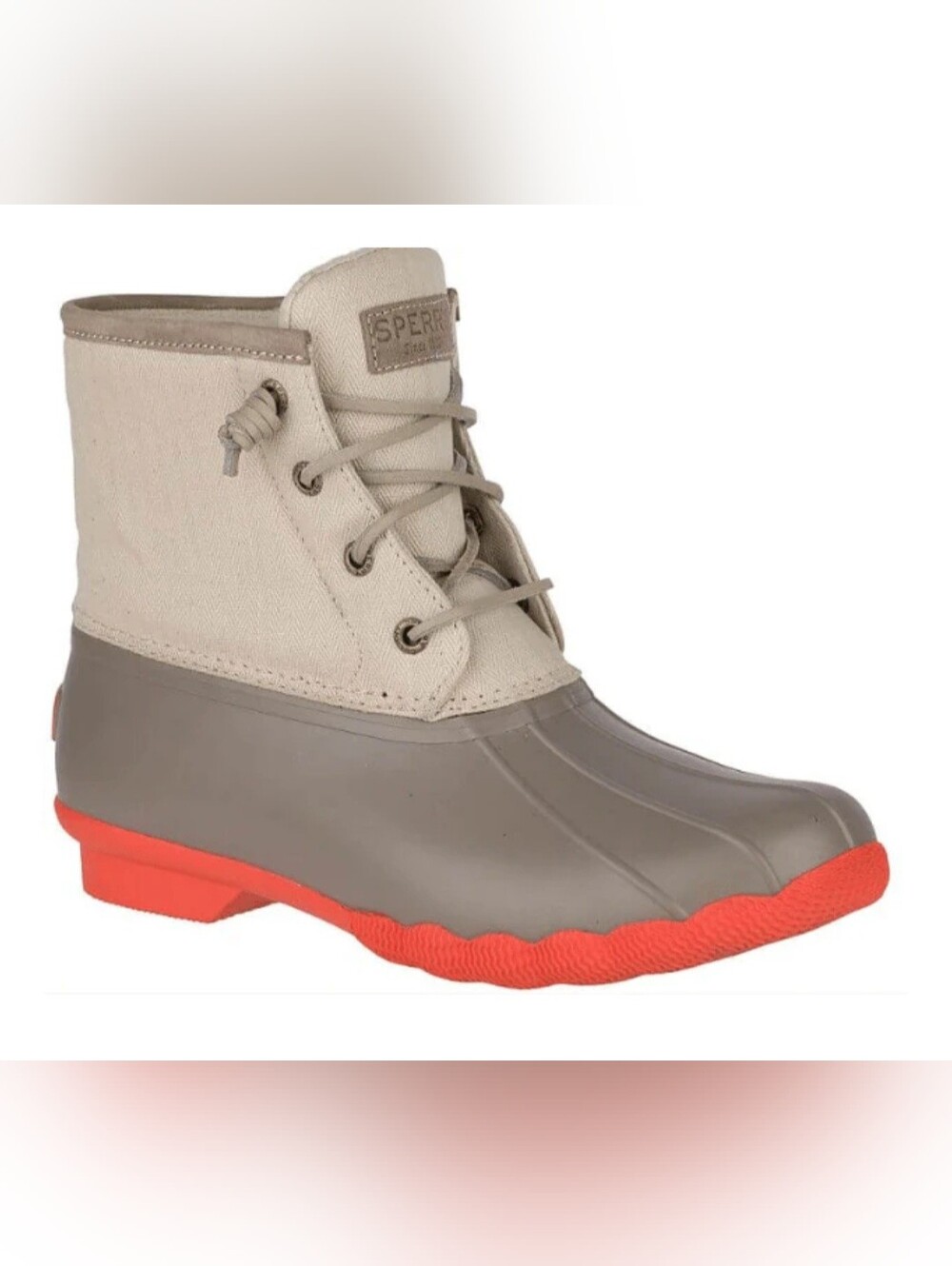 Sperry Woman's Top-Sider Saltwater Pop Duck Boot Dark Taupe Size 7.5 Waterproof